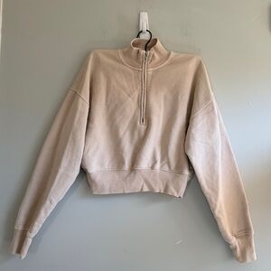 Wilfred Free Cream Quarter-Zip Sweatshirt Size XS